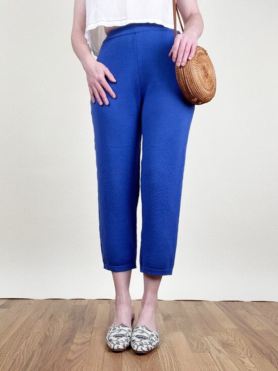 Vintage Pants - Vintage Cashmere Silk Wool Knit Trouser Pants Made In Italy Colorful 1980s 1990s